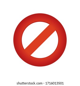 forbidden sign icon over white background, gradient style, vector illustration