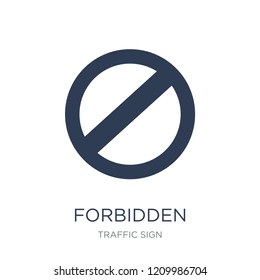 Forbidden sign icon. Trendy flat vector Forbidden sign icon on white background from traffic sign collection, vector illustration can be use for web and mobile, eps10