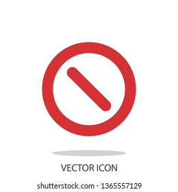 Forbidden sign, icon vector