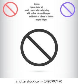 Forbidden sign isolated stock vector icon illustration. Forbidden sign Do not entry line icon; Forbidden sign prohibition sign; forbidden not allowed vector graphics