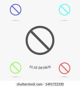 Forbidden sign isolated stock vector icon illustration. Forbidden sign Do not entry line icon; Forbidden sign prohibition sign; forbidden not allowed vector graphics