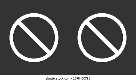 Forbidden sign isolated stock vector icon illustration. Forbidden sign Do not entry line icon; Forbidden sign prohibition sign; forbidden not allowed vector graphics