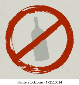 Forbidden sign, isolated. Vector illustration