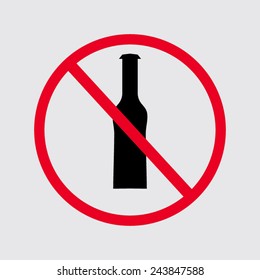 Forbidden sign, isolated. Vector illustration on a grey background