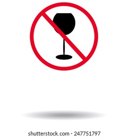 Forbidden sign, isolated. Vector illustration