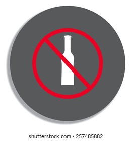 Forbidden sign, isolated. Vector illustration on a grey background