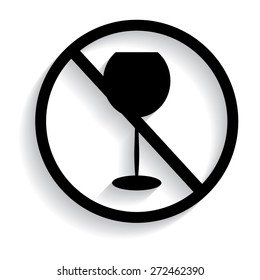 Forbidden sign, isolated. Vector illustration with shadow