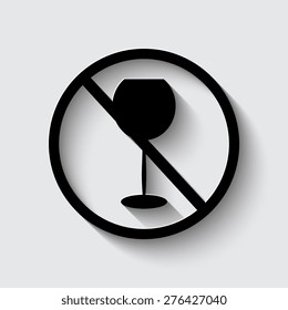  Forbidden sign, isolated. Vector illustration with shadow on a grey background