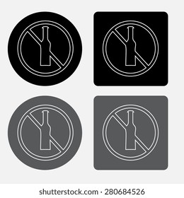 Forbidden sign, isolated. Vector illustration