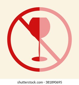 Forbidden sign, isolated. Vector illustration