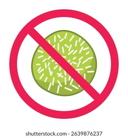 Forbidden sign with klepon cake indonesian traditional snack, unhealthy snacks prohibited signs, klepon prohibition sign, do not eat klepon symbol