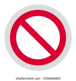 Forbidden sign, modern round sticker