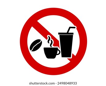 Forbidden sign: no coffee allowed