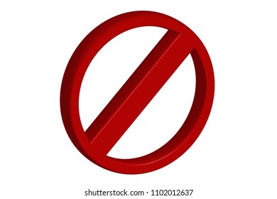 Forbidden sign over white.