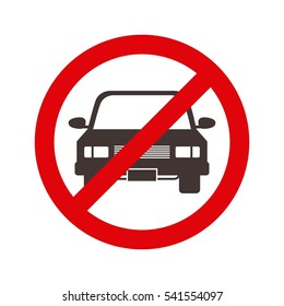 forbidden sign of parking zone icon over white background. vector illustration