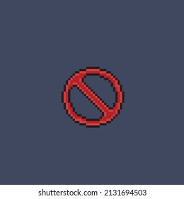 forbidden sign in pixel style