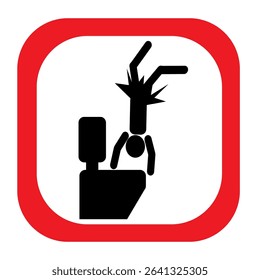 Forbidden sign in the restroom. What you can't do in a public restroom. Illustration of the symbol of prohibition, you can not stand on the toilet with your feet, forbidden for men and women