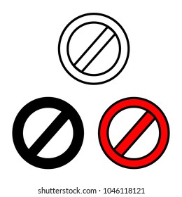 Forbidden sign set. Vector illustration