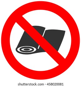 Forbidden sign with textile icon isolated on white background. Cloth is prohibited vector illustration. Using cloth is not allowed image. Cloths are banned.