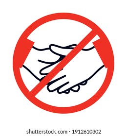 forbidden sign to touch with hands in a red crossed circle over white background, colorful design, vector illustration