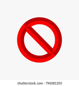 Forbidden sign vector, 3d looks forbidden sign vector isolated on white background