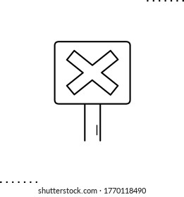 Forbidden sign vector icon in outline 