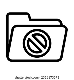 Forbidden Sign Vector Thick Line Icon For Personal And Commercial Use.
