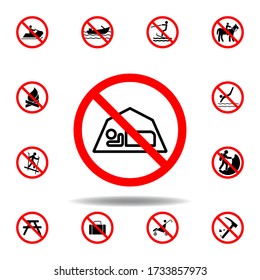 Forbidden sleeping icon. set can be used for web, logo, mobile app, UI, UX