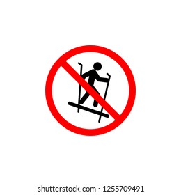 Forbidden sleigh, skiing icon can be used for web, logo, mobile app, UI, UX