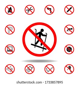 Forbidden sleigh, skiing icon. set can be used for web, logo, mobile app, UI, UX