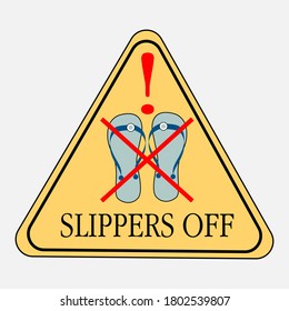 forbidden slippers icon vector illustration design template