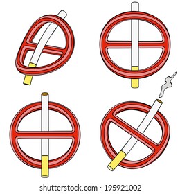 It is forbidden to smoke on a white background (four 3d sign)