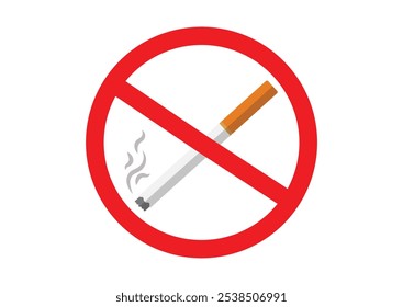 Forbidden to smoke sign vector flat design isolated on white background