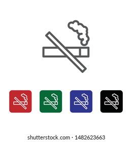 Forbidden, smoke, smoking vector icon. Element of medicine for mobile concept and web apps illustration. Thin line icon for website design and development. Vector icon