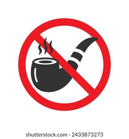 Forbidden Smoking Pipe Symbol. Vector Illustration.