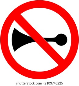 Forbidden to sound the horn or beep, It informs the driver of the vehicle that it is forbidden to sound the horn or any other type of sound signal, in the regulated place.