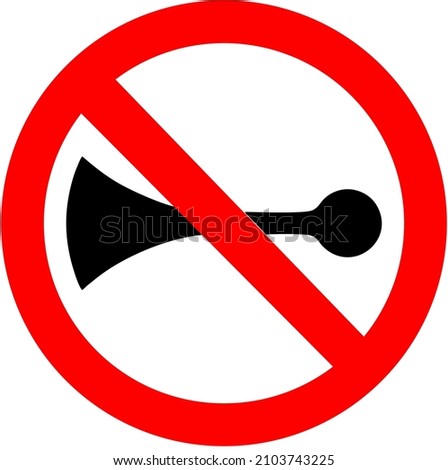 Forbidden to sound the horn or beep, It informs the driver of the vehicle that it is forbidden to sound the horn or any other type of sound signal, in the regulated place.