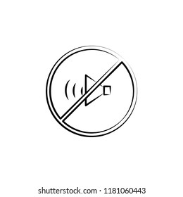 Forbidden sound, no sound concept line icon. Simple element illustration. No sound concept outline symbol design from Motherhood set. Can be used for web and mobile UI UX on white background