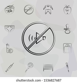 Forbidden sound, no sound concept line icon. Universal set of maternity for website design and development, app development
