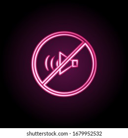 Forbidden sound, no sound neon icon. Simple thin line, outline vector of maternity icons for ui and ux, website or mobile application