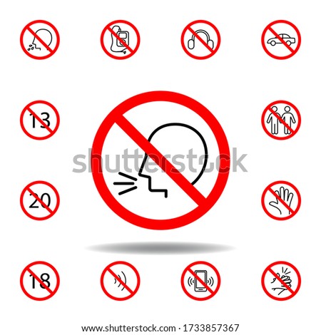 Forbidden speaking icon. set can be used for web, logo, mobile app, UI, UX