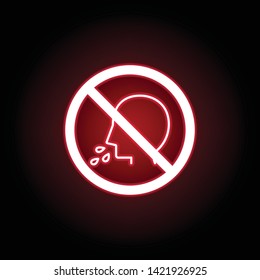 Forbidden  spit icon in red neon style. Can be used for web, logo, mobile app, UI, UX 