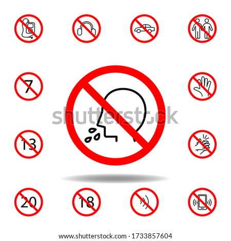 Forbidden spit icon. set can be used for web, logo, mobile app, UI, UX