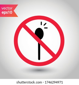 Forbidden spon vector icon. Prohibited Warning, caution, attention, restriction label, ban,  danger. No spoon flat sign design. Do not use spoon symbol pictogram