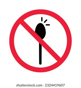 Forbidden spoon vector icon. Prohibited Warning, caution, attention, restriction label danger. No spoon flat sign design. Do not use spoon symbol pictogram