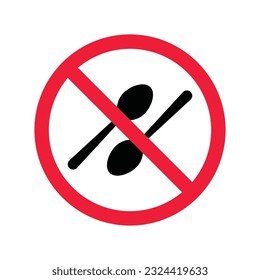 Forbidden spoon vector icon. Prohibited Warning, caution, attention, restriction label danger. No spoon flat sign design. Do not use spoon symbol pictogram