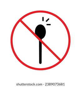 Forbidden spoon vector icon. Prohibited Warning, caution, attention, restriction label danger. No spoon flat sign design. Do not use spoon symbol pictogram. UX UI icon