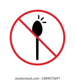 Forbidden spoon vector icon. Prohibited Warning, caution, attention, restriction label danger. No spoon flat sign design. Do not use spoon symbol pictogram. UX UI icon