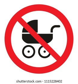 forbidden stroller  vector icon