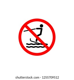 Forbidden surfing icon can be used for web, logo, mobile app, UI, UX